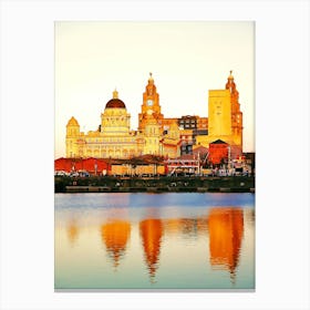 Liver Building From Albert Dock, Liverpool, Merseyside Canvas Print