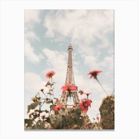 Eiffel Tower Blooms Ii Canvas Print