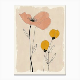 Lahaina Flower Market Boho Minimalist Style Canvas Print