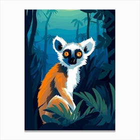 Lemur In The Jungle Canvas Print