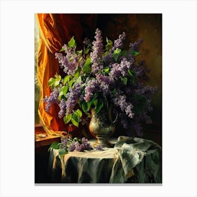 Baroque Floral Still Life Lilac 3 Canvas Print