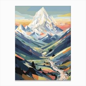 The Alps   Geometric Vector Illustration 3 Canvas Print