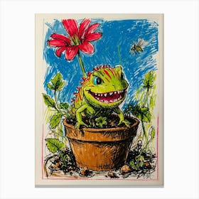 Lizard In A Pot Canvas Print