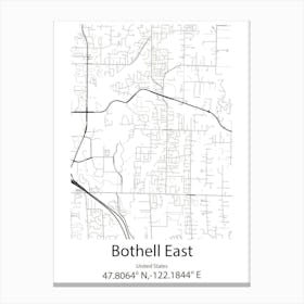 Bothell,United States Minimalist Map 1 Canvas Print