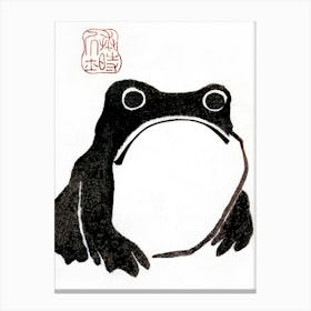 Grumpy Frog, Vintage Asian Art Canvas Print