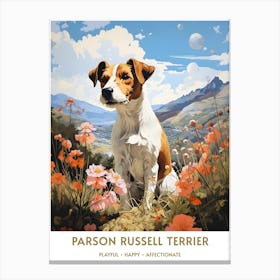 Parson Russell Terrier (Dog Breed - Travel Poster Style) 2 Canvas Print