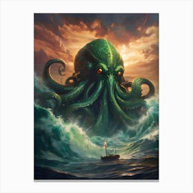 Cthulhu Attacks Canvas Print