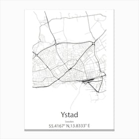 Ystad,Sweden Minimalist Map Canvas Print