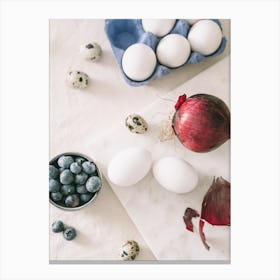 Eggs And Blueberries Canvas Print