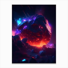 Meteorite Neon Nights Space Canvas Print