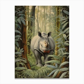 Rhino Exploring The Forest 7 Canvas Print
