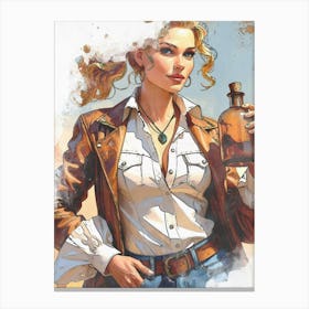 Woman Bottle Canvas Print