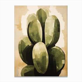 Modern Abstract Cactus Painting Acanthocalycium Cactus 3 Canvas Print
