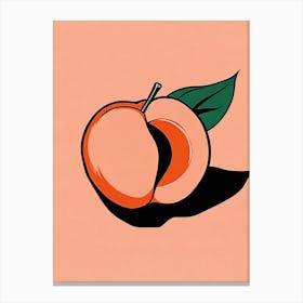 Peach. Vibrant Peach Pop Art: A Burst of Color and Flavor, sexy Canvas Print