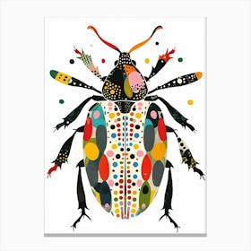 Colourful Insect Illustration Flea Beetle 1 Canvas Print