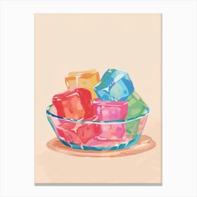 Rainbow Jelly Cubes Minimal Illustration Canvas Print