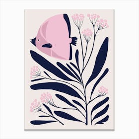 Pink Fish Cute Canvas Print