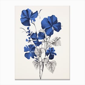 Blue Botanical Bougainvillea 1 Canvas Print