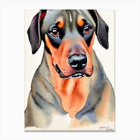 German Pinscher 4 Watercolour dog Canvas Print