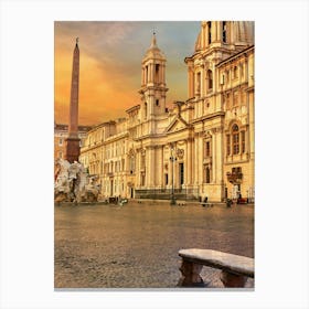 Sunset In Rome, Italy Canvas Print