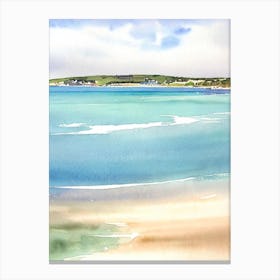 St Ives Bay 3, Cornwall Watercolour Canvas Print