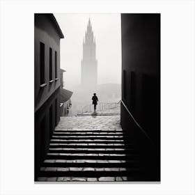 Toledo, Spain, Black And White Analogue Photography 1 Canvas Print