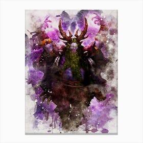 Malfurion Stormrage 0000 Watercolor Mockup World Of Warcraft Canvas Print