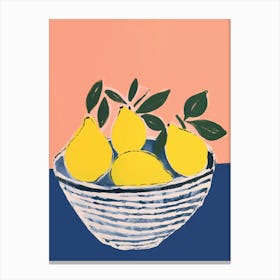 Lemons In A Bowl Canvas Print