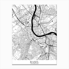 Basel White Black Canvas Print