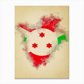 Burundi Flag Vintage Canvas Print