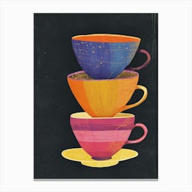 Tea Cups Watercolour Illustration 2 Canvas Print