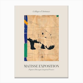 Hippopotamus 1 Matisse Inspired Exposition Animals Poster Canvas Print