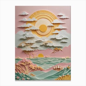 Paper Cut Sun & Sea Canvas Print