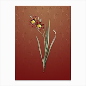 Vintage Ixia Tricolor Botanical on Falu Red Pattern n.1306 Canvas Print
