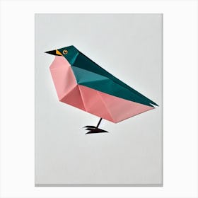 Hermit Thrush 1 Origami Bird Canvas Print