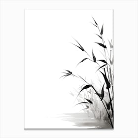 Japanese Bamboo Grass Sumi-e Canvas Print