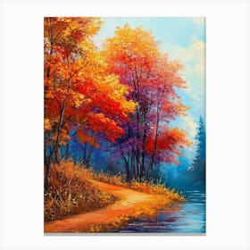 Colorful Autumn Forest Landscape Canvas Print