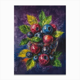 Blueberries In A Bowl Canvas Print