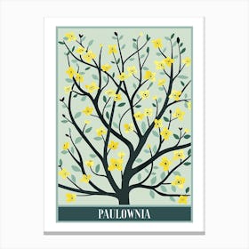 Paulownia Tree Illustration Flat 4 Poster Canvas Print