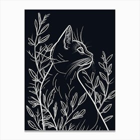 Highlander Cat Minimalist Illustration 2 Canvas Print