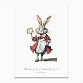 Alice In Wonderland, The White Rabbit Quote Canvas Print