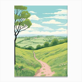 The Ridgeway England 1 Hike Illustration Canvas Print