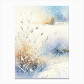 Snowflakes On A Field, Snowflakes, Storybook Watercolours 3 Canvas Print