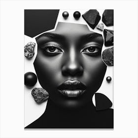 Black Woman With Stones Canvas Print