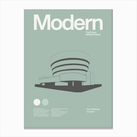 Modern Poster Modernism Minimal Graphic Architecture Bauhaus Guggenheim Museum Frank Lloyd Wright Canvas Print