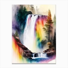 Rainbow Falls, United States Water Colour  (2) Canvas Print