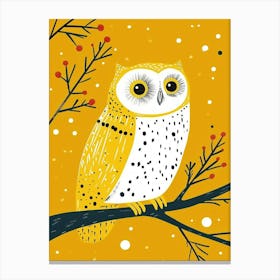 Yellow Snowy Owl Canvas Print