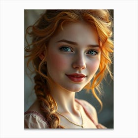 Beautiful Girl With Red Hair Canvas Print