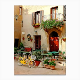 Courtyard In Pienza Canvas Print