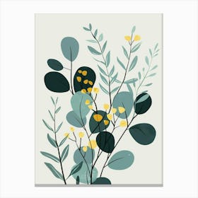 Eucalyptus Tree Illustration Flat 1 Canvas Print